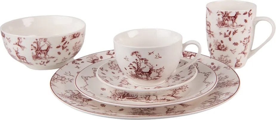 Porcelánová šálka s tanierikom Pretty Forest - 12*9*6 cm / Ø 14*2 cm / 200 ml