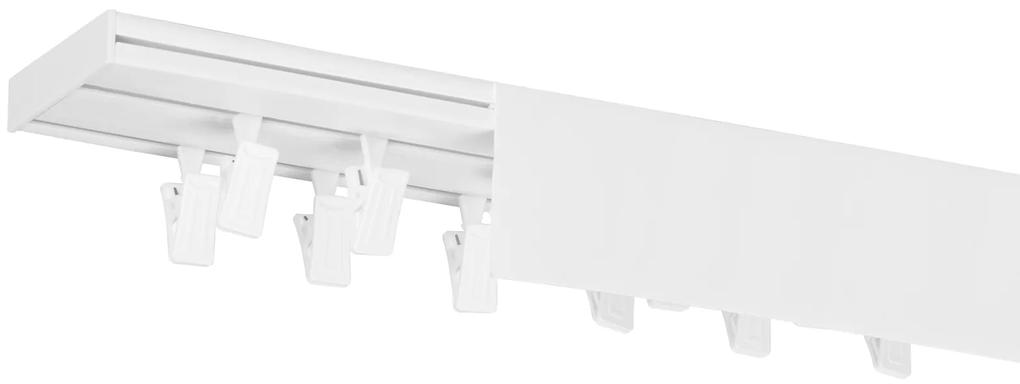 Dekodum PVC stropná lišta s krytom dvojitá biela Dĺžka koľajnice (cm): 270, Typ prichytenia: Žabky