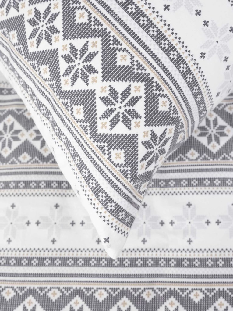 Francúzske flanelové obliečky - Winter sivé