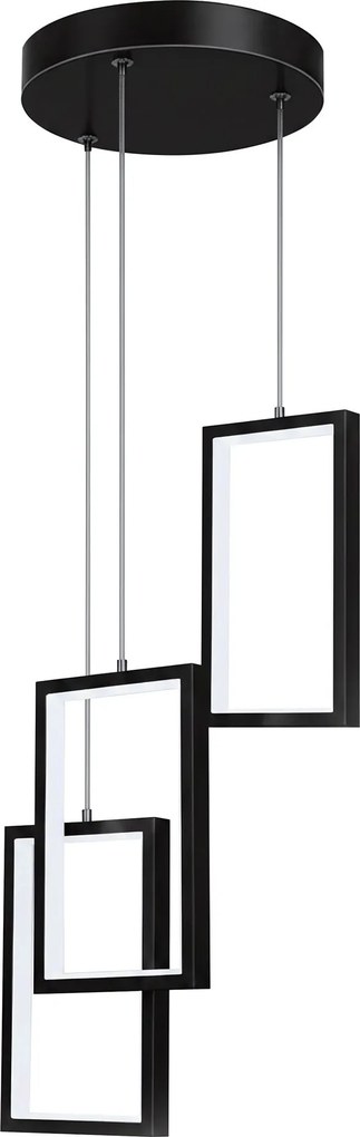 Toolight Toolight, LED závesné osvetlenie 18W, 3000K, 1500lm, LHJ087-3CP, čierna, OSW-50062