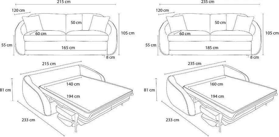 Zelená rozkladacia pohovka 235 cm Cezanne – Bobochic Paris