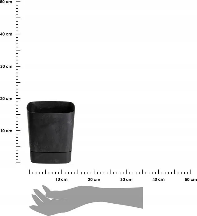 Plastový květináč s podmiskou Cubi 19x19 cm - výber z 6 prevedení