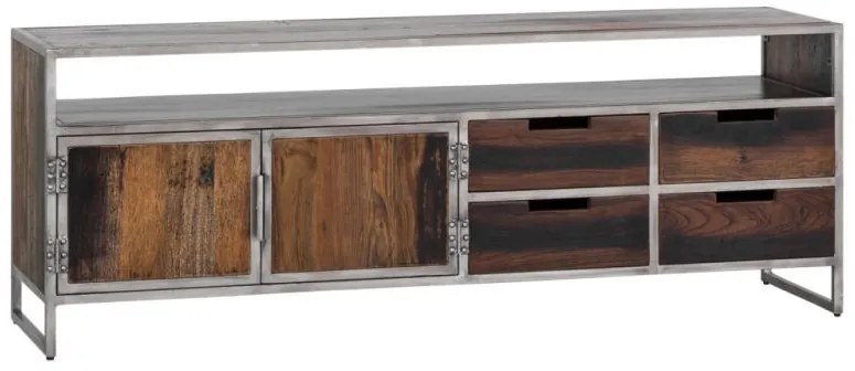 (3882) JERSEY industriálny televízny stolík recyklované drevo 165cm