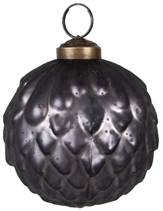 Tmavo fialová sklenená vianočná ozdoba - 8*8 cm