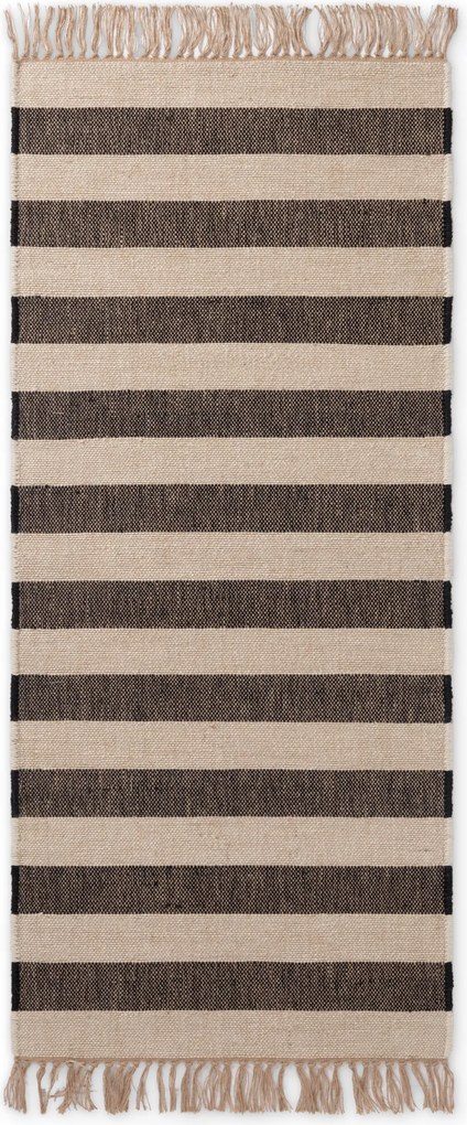 Hanse Home, Behúň Handloom 106334 Playa White Black, 80x300, čiernobiela, chodba / predsieň