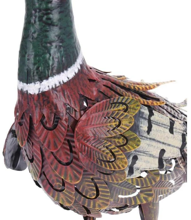 Záhradná kovová figúrka Pheasant, 40x58 cm, viacfarebná