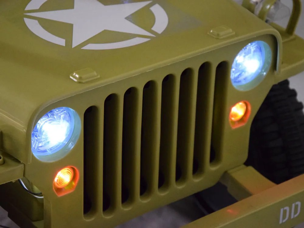 JOKOMISIADA Elektrické vojenské auto Willys na akumulátor na diaľkové ovládanie čierne PA0263