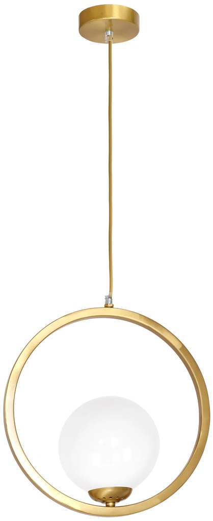 Závesné svietidlo Vienna, 1x biele sklenené tienidlo, c