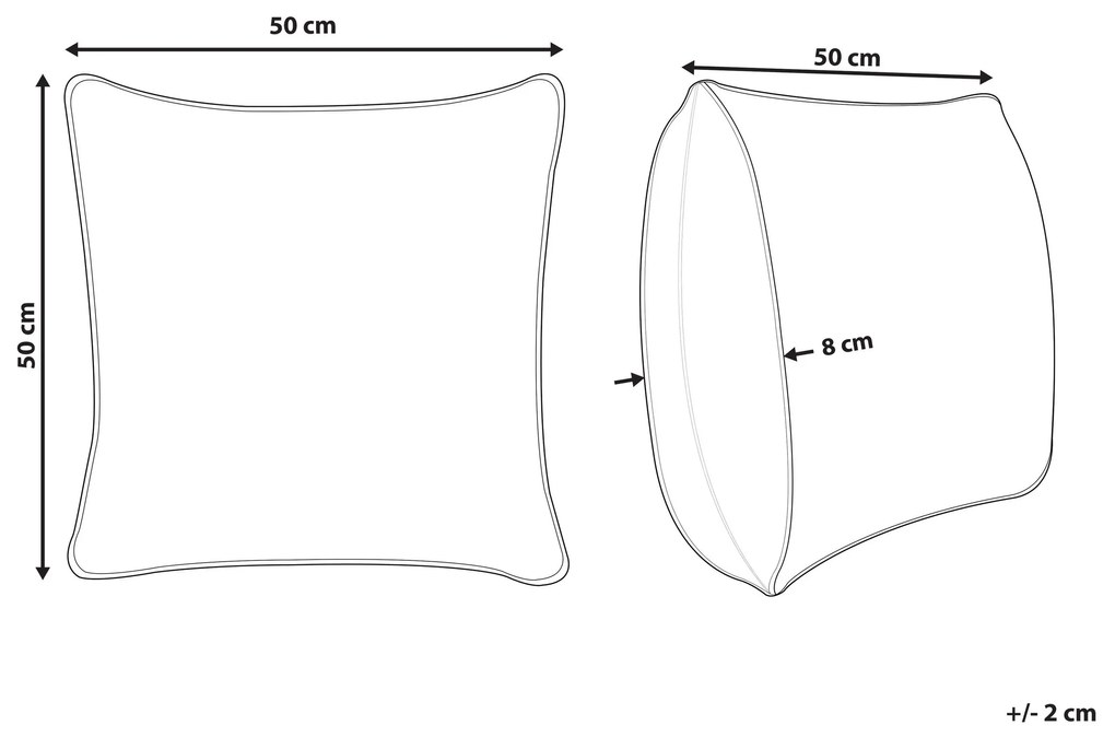 Sada 2 ľanových vankúšov 50 x 50 cm krémová biela MINDALA Beliani