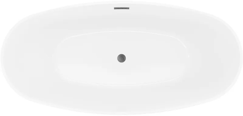 Mexen Lira, voľne stojaca vaňa, vzor, 170 × 80 cm, biela lesklá, brúsený grafit prepad, 52831708000-66