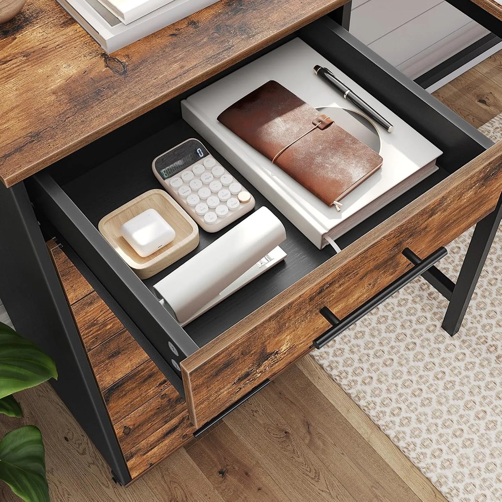 Pojízdný kancelářský kontejner Vasagle Dovi hnědý/černý