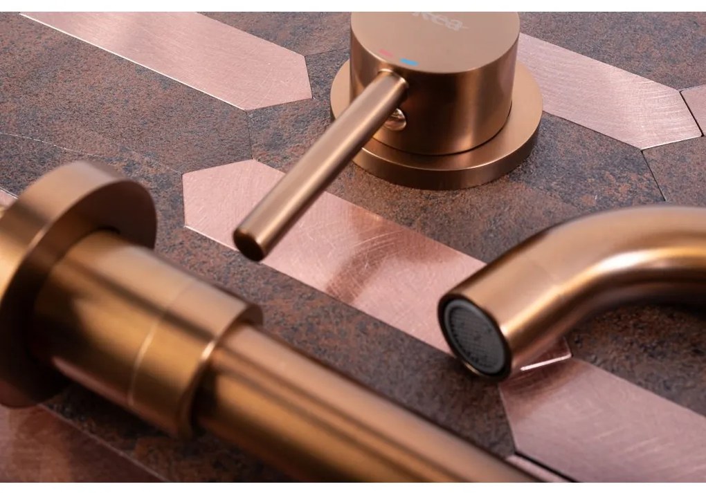 Rea Lungo Long, podomietková umývadlová batéria + BOX inštalačný systém, medená matná, REA-B4601