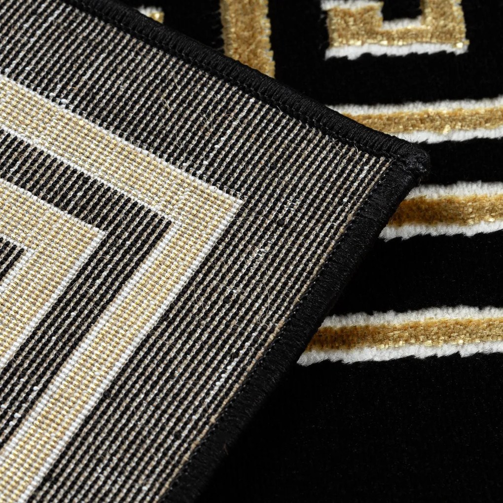 Dywany Łuszczów, Kusový koberec Allure 1968 black/gold, 180x270, čierna, kancelária