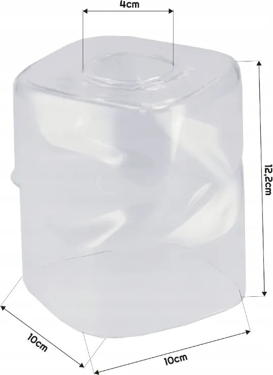 Sklenené tienidlo pre stropnú stolovú lampu, valcované štvorcové, priehľadné