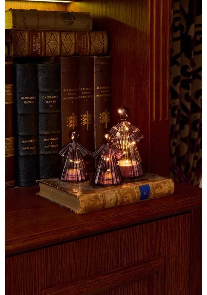 Vínovočervené svetelné dekorácie v súprave 2 ks ø 6,5 cm Alberte – Sirius