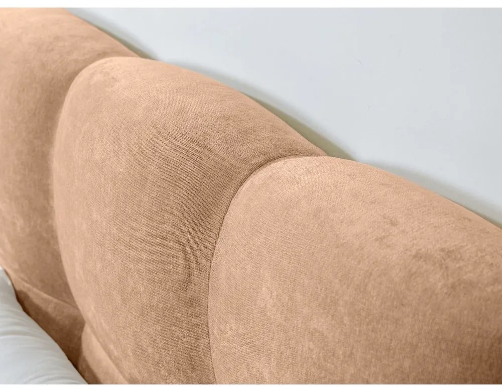 Svetloružová čalúnená dvojlôžková posteľ s roštom 180x200 cm Kumo – Bobochic Paris