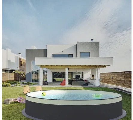 Bazén s oceľovou stenou Planet Pool samotný bazén 350 x 90 cm bez príslušenstva antracit/pieskový