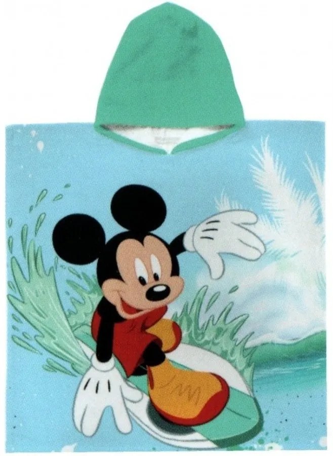 Detské / chlapčenské plážové pončo - osuška s kapucňou Disney - Mickey Mouse - 100% bavlna s gramážou 320 gr./m² - 60 x 120 cm