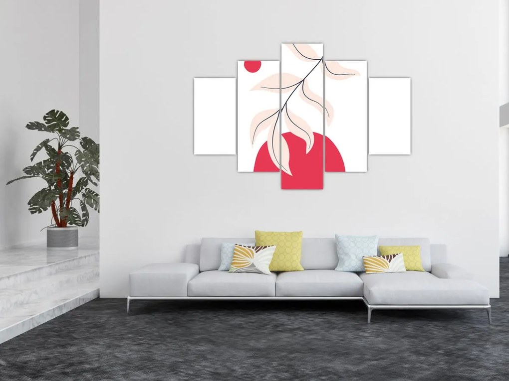 Obraz - Ružová florálna abstrakcia N⁰2 (150x105 cm)