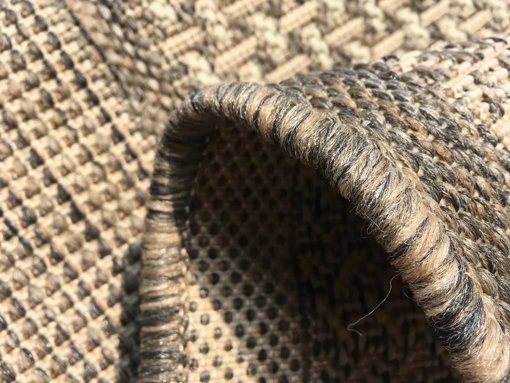 Oriental Weavers, Kusový koberec Sisalo / DAWN 85 / W71E – na von aj na doma, 66x120, hnedá, chodba / predsieň