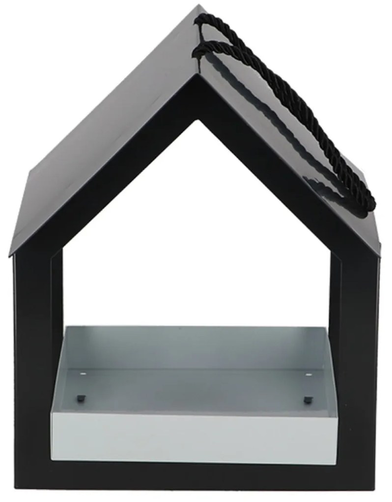 Závesné kŕmidlo pre vtáky Easy, 23x19x19 cm, kov, čierna