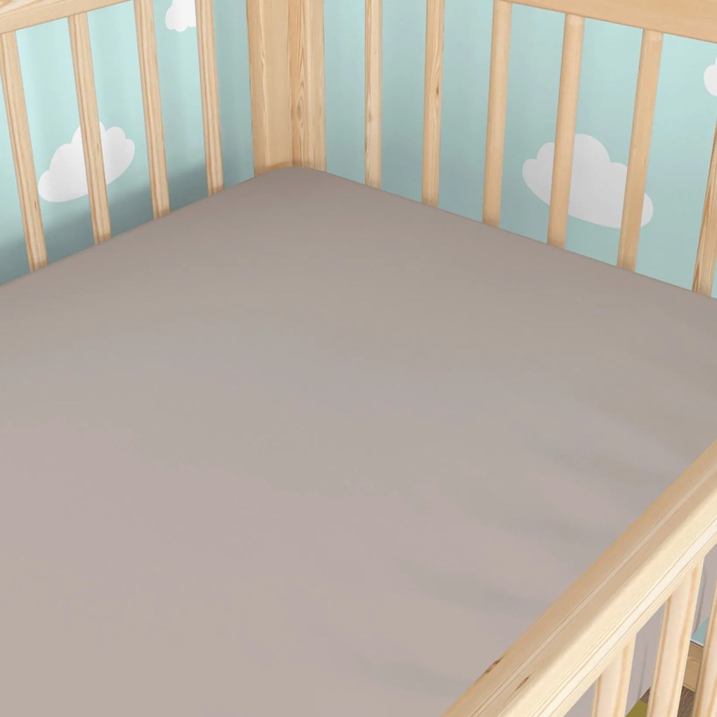 Goldea bavlnená plachta do detskej postieľky - sivohnedá 70 x 140 cm