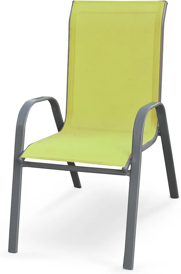 HALMAR Mosler záhradná stolička zelená / tmavosivá
