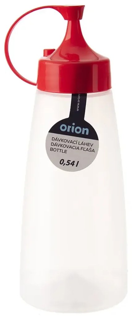 Orion Dávkovacia fľaša na kečup, omáčky, zálievky SOS – červené viečko