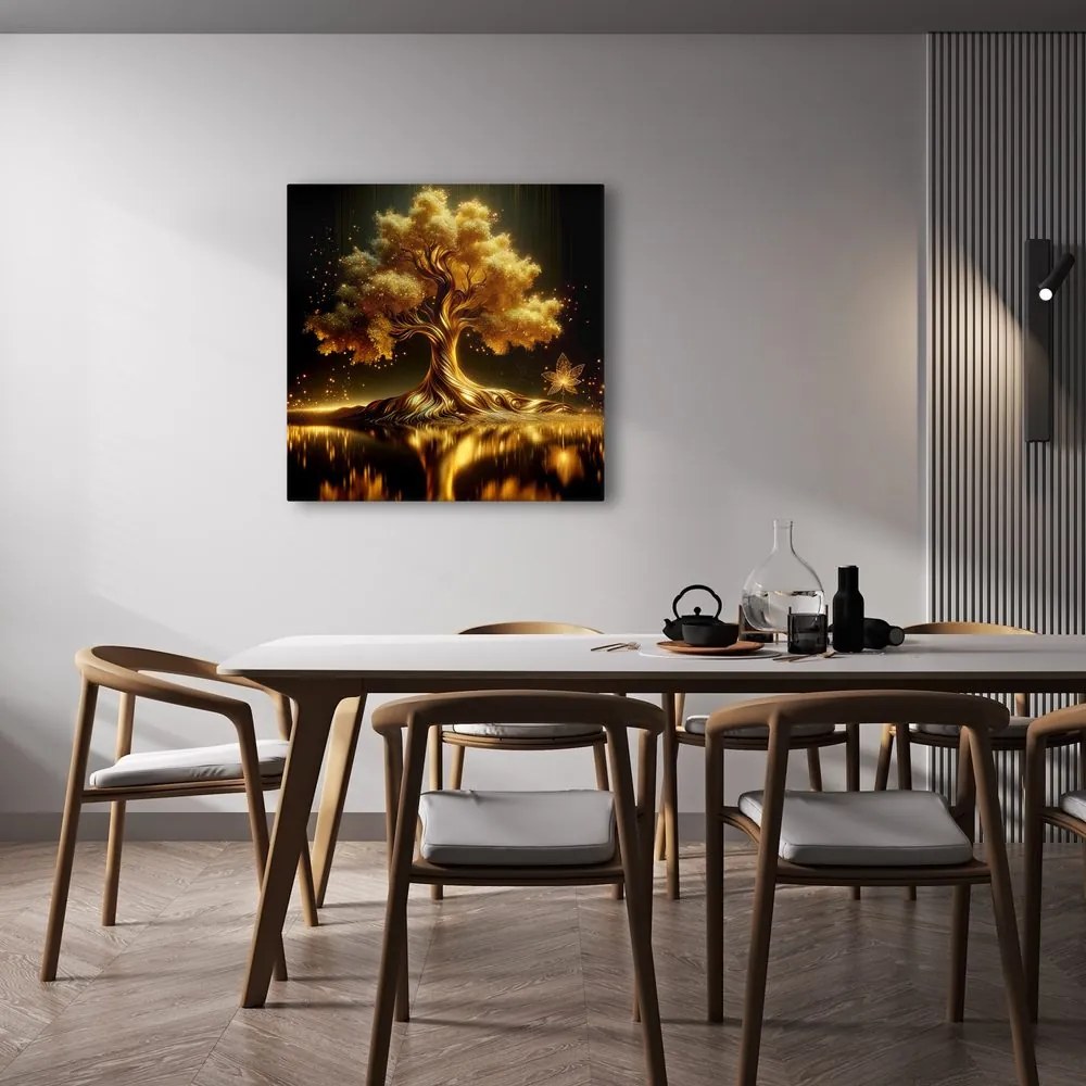 Obraz zlatý strom života pri jazere