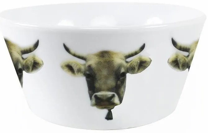 Porcelánová miska s motívom švajčiarskej kravy - 13.5 * 13.5 * 7.5cm
