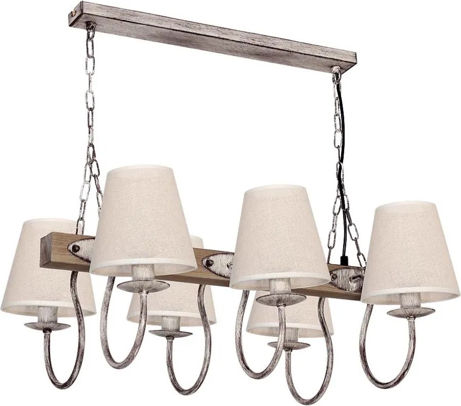 Luster na reťazi CARIN 6xE14/60W/230V svetlá