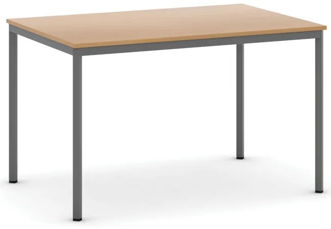 Jedálenský stôl, 120x80 cm, tmavo sivá podnož, buk