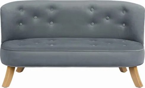 Detská zamatová sedačka šedá 17 cm Biela