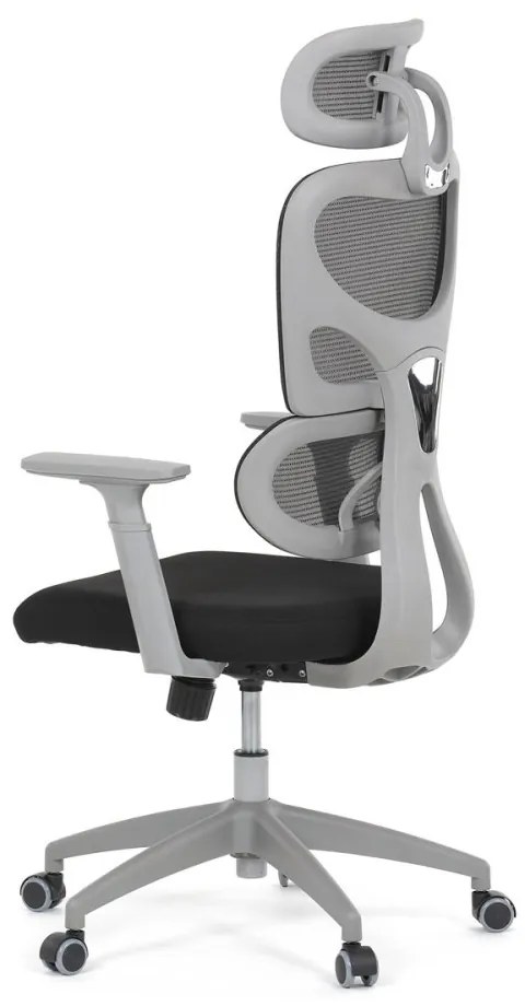 Kancelárska ergonomická stolička GRANT II — sieť, látka, sivá/čierna