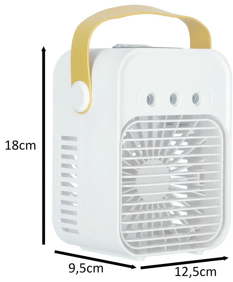 KIK Ventilátor klimatizace zvlhčovač vzduchu stříbrný