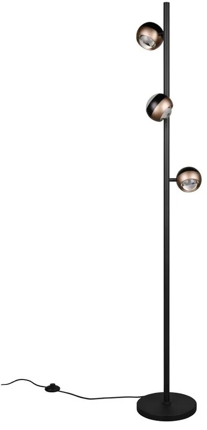 Čierna/v bronzovej farbe LED stojacia lampa (výška 150 cm) Orbit – Trio Select