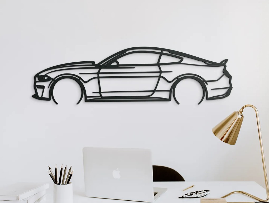 drevko Drevený obraz auta na stenu Ford Mustang 55 Rozmer obrazu: 24,5 x 86 cm, Farba dekorácie: Čierna