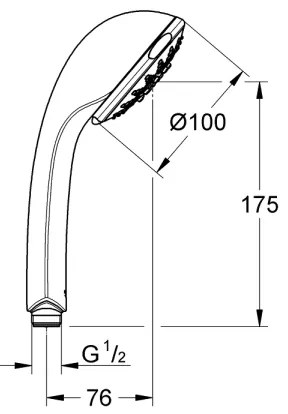 GROHE 28796000 - Ručná sprcha RELEXA 100 Five 100 mm lesklý chróm