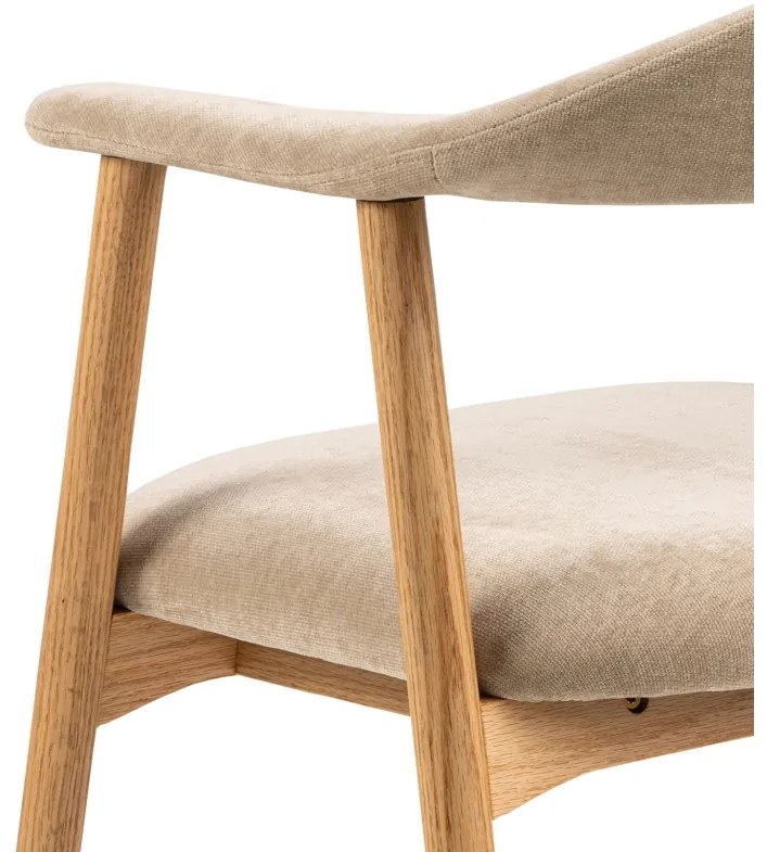 Jídelní židle Addi z masivu béžová/dub přírodní