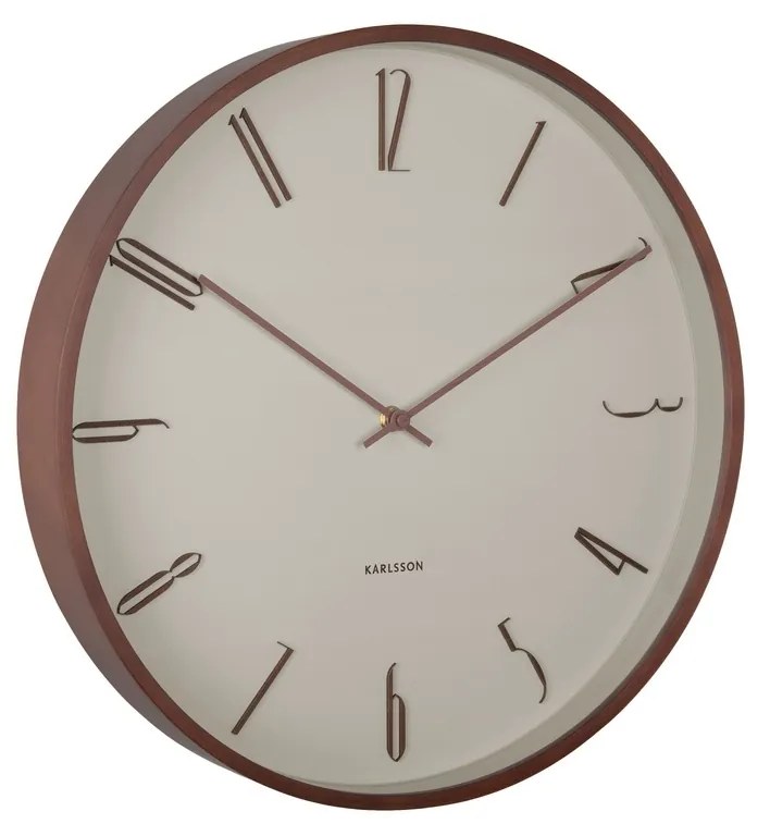 Dizajnové nástenné hodiny Karlsson 6014WG béžové,priemer 40 cm