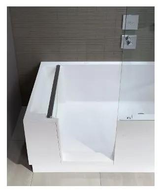 Duravit Shower + Bath - Vaňa so sprchovým kútom do pravého rohu 1700x750 mm, s panelom a nohami, biela/číre sklo 700404000000000