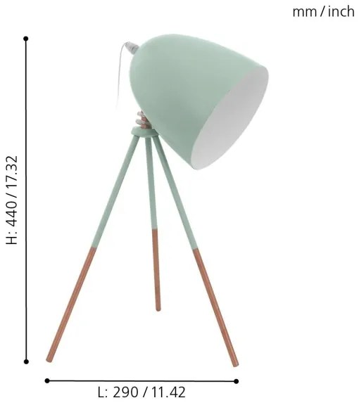 Eglo 49337 - Stolná lampa DUNDEE 1xE27/60W/230V