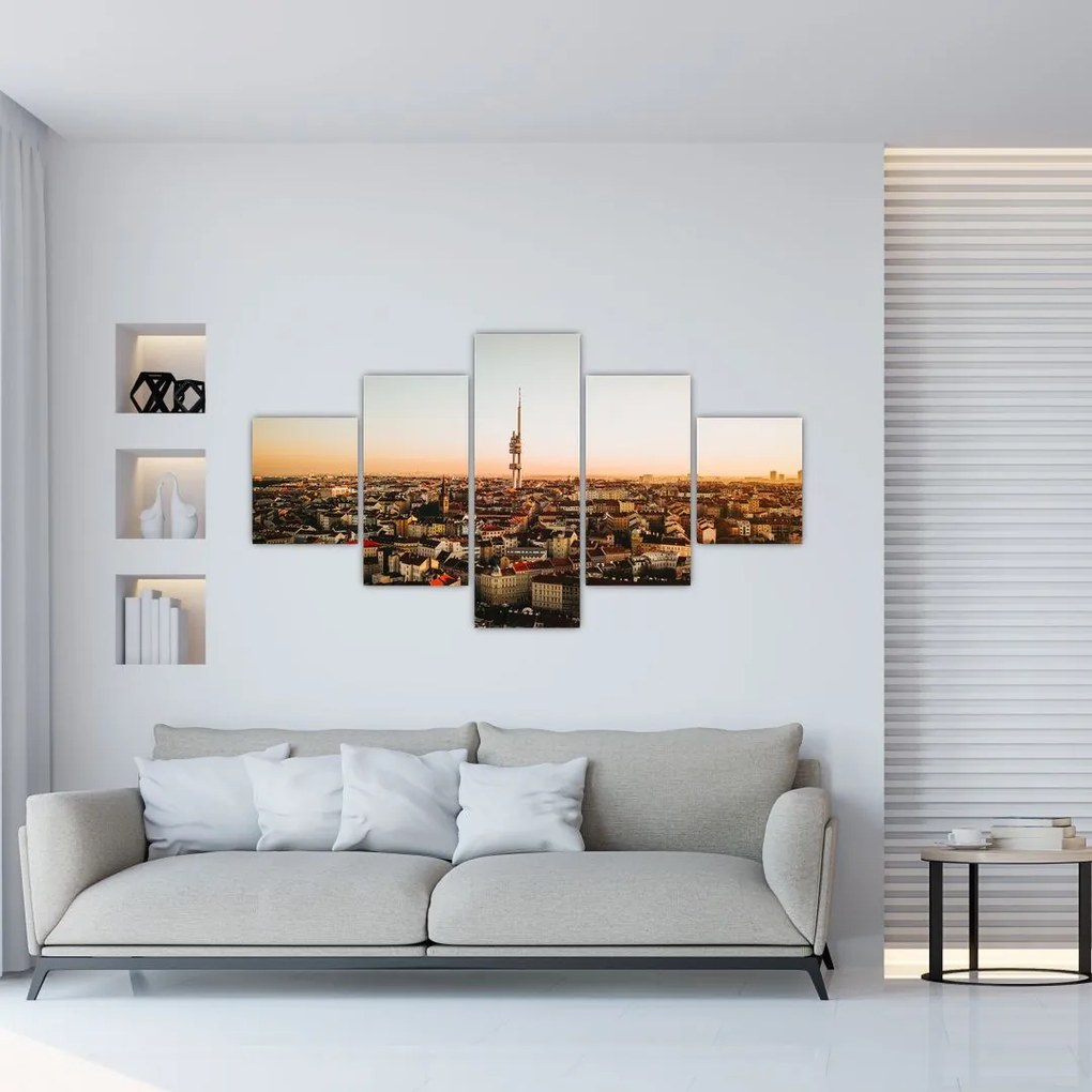 Obraz západu slnka nad Žižkovom (125x70 cm), 40 ďalších rozmerov