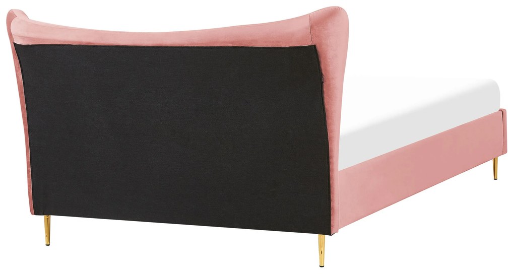 Zamatová posteľ 160 x 200 cm ružová CHALEIX Beliani