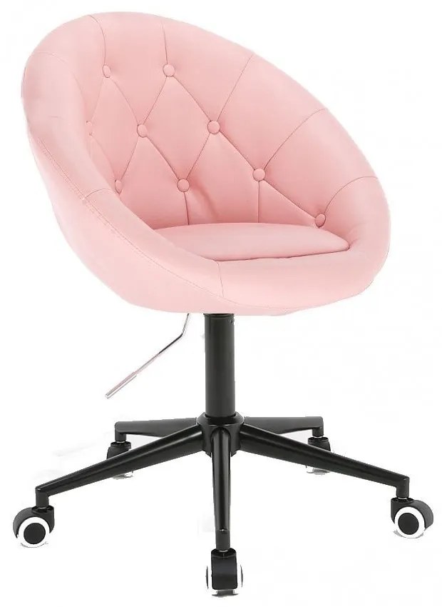 LuxuryForm DESIGN Kreslo VERA na čiernej podstave s kolieskami - ružové