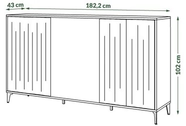Komoda RONJA taupe/čierna