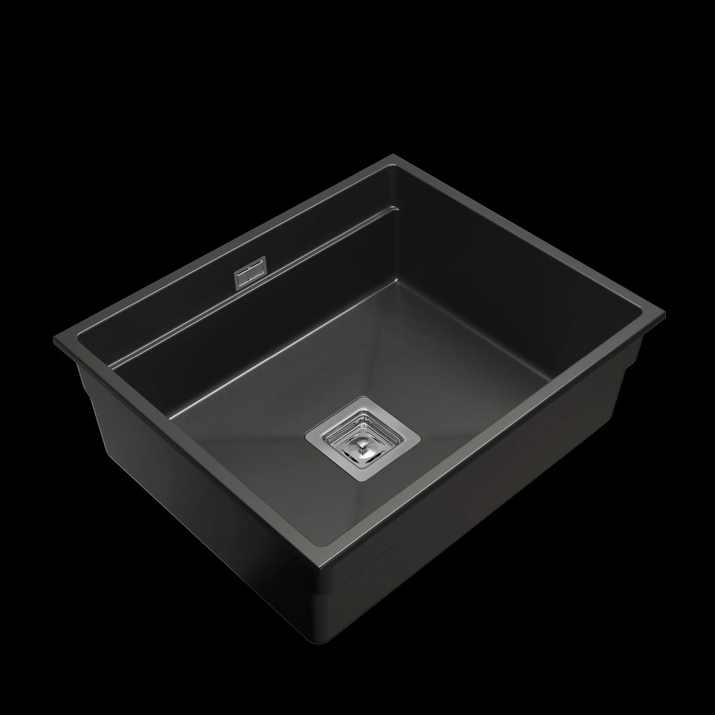 Gamma Decor 6050, 1-komorový granitový drez 600x500x220 mm, čierna, GMA-ZLE000110