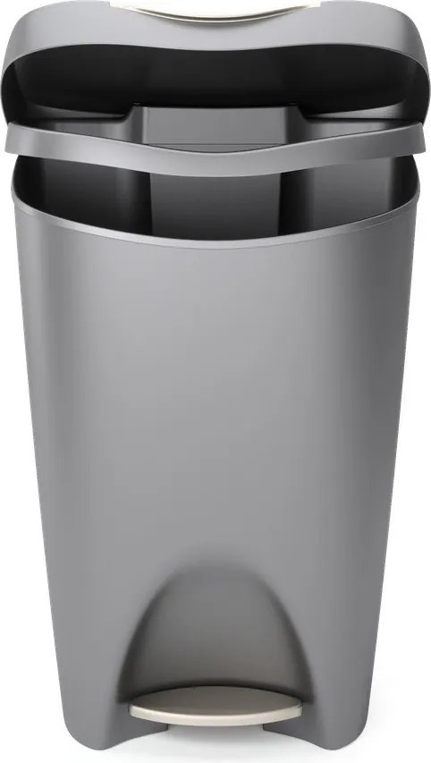 Sivý nášľapný plastový odpadkový kôš 50 l Brim – Umbra