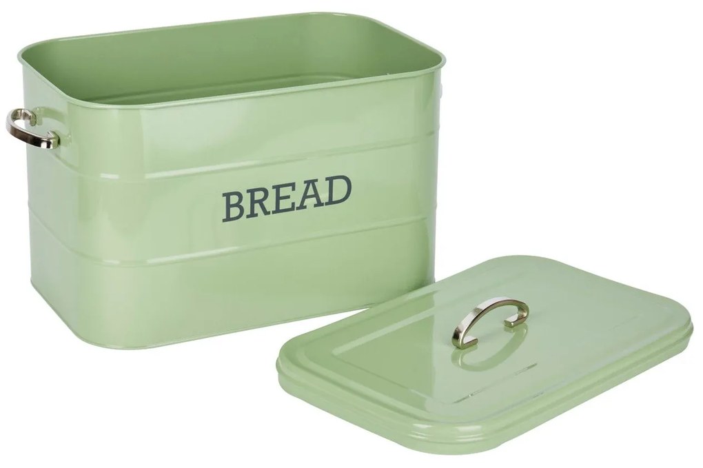 Kitchen Craft Kovový box na pečivo Bread Sage green