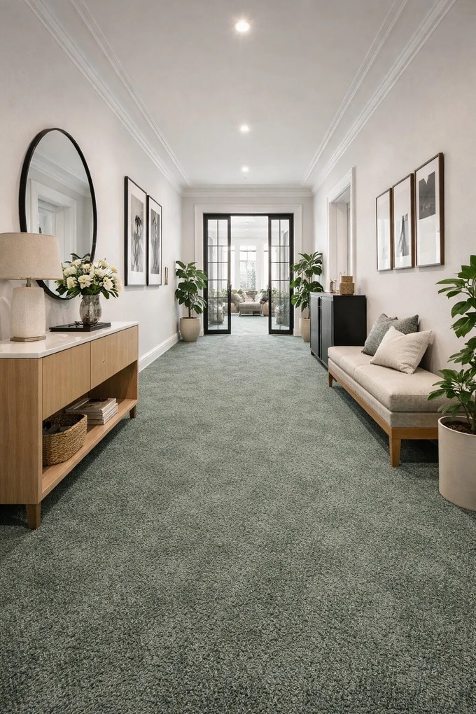 Koberec metráž New Orleans 672 s podkladom Resine, na mieru, šíře 4m, zelená, resine, chodba / predsieň, Beaulieu International Group